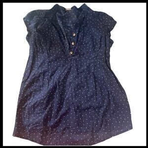 Blue H&M Mama polka dot short sleeve shirt